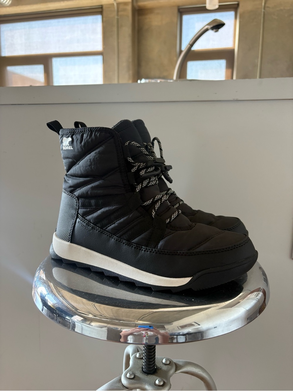 Sorel Black and White Winter Boot